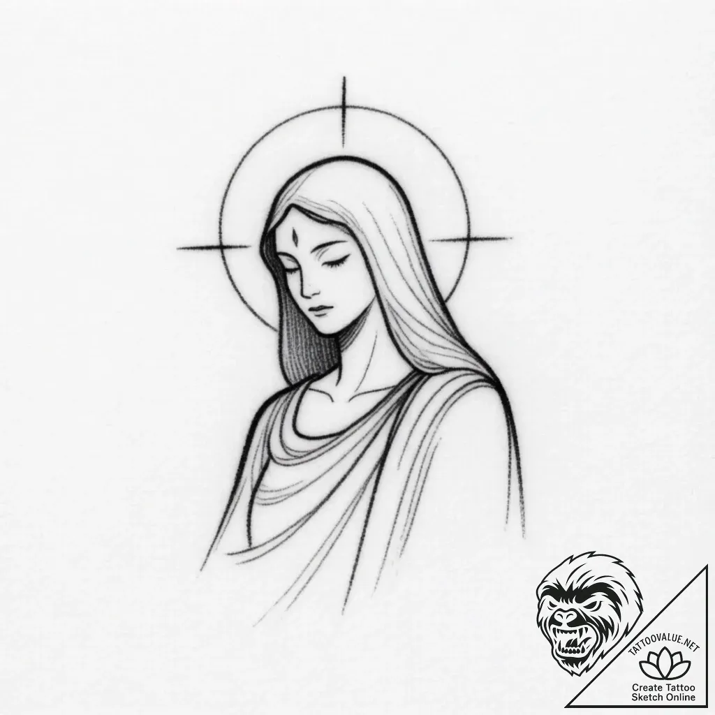 Tattoo design a minimalist representation of... - style Flux Inscriptions - tattoo sketch (05.12.2025 13:17)