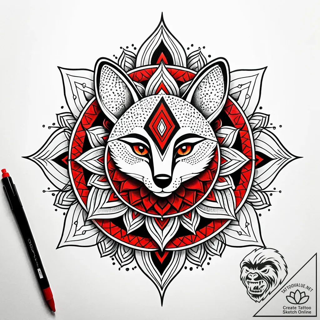 зверополис (zootopia, 2016), ink illustration... - style Jaeger Simple - tattoo sketch (05.12.2025 14:57)