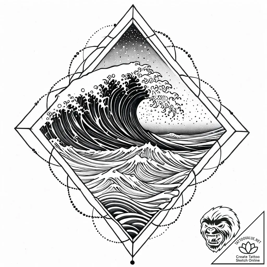 Tat tattoo sketch, wade with rippling water w... - style Jaeger Mini - tattoo sketch (05.12.2025 15:17)
