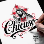 A person practicing calligraphy with a brush… – style Flux Inscriptions – tattoo sketch (05.12.2025 17:17)