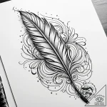 Tattoo sketch, single feather drifting with w… – style Jaeger Simple – tattoo sketch (05.12.2025 18:37)