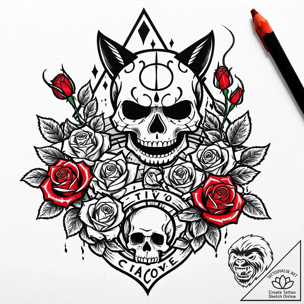 Tattoo sketch a game over screen with a humor... - style Jaeger Mini - tattoo sketch (05.12.2025 18:57)