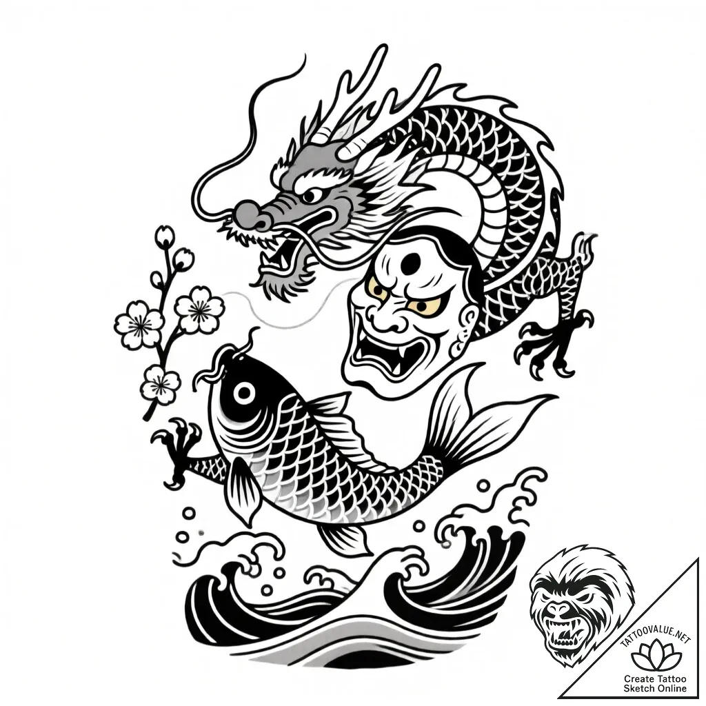 орнамент, tattoo sketch design, on a clean wh... - style Flux Inscriptions - tattoo sketch (05.12.2025 19:37)