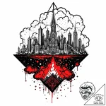 Tat tattoo sketch, zaun city skyline with glo… – style Jaeger Mini – tattoo sketch (05.12.2025 20:16)