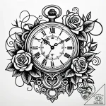 Tat tattoo sketch, vintage pocket watch entwi… – style Jaeger Simple – tattoo sketch (05.12.2025 22:37)