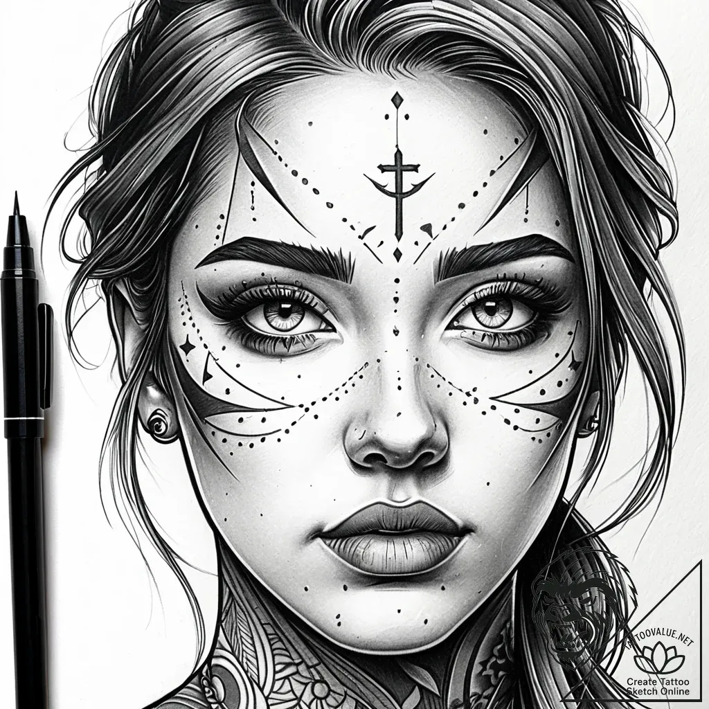 Tattoo sketch, joe with soulful eyes close-up... - style Jaeger Simple - tattoo sketch (06.12.2025 02:17)