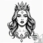 Tat tattoo sketch, queen barb roaring with fl… – style Jagger Old – tattoo sketch (06.12.2025 05:37)