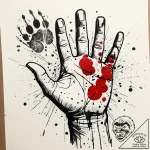 Tattoo sketch a child’s handprint with a date… – style Jaeger Simple – tattoo sketch (06.12.2025 06:17)