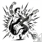 Eskizto, tattoo sketch, fender dancing with s… – style Flux Inscriptions – tattoo sketch (06.12.2025 08:37)