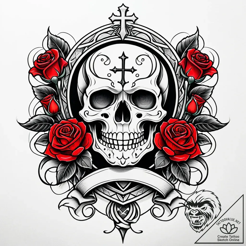 Tattoo sketch a family crest (generic, non-sp... - style Jaeger Simple - tattoo sketch (06.12.2025 08:57)