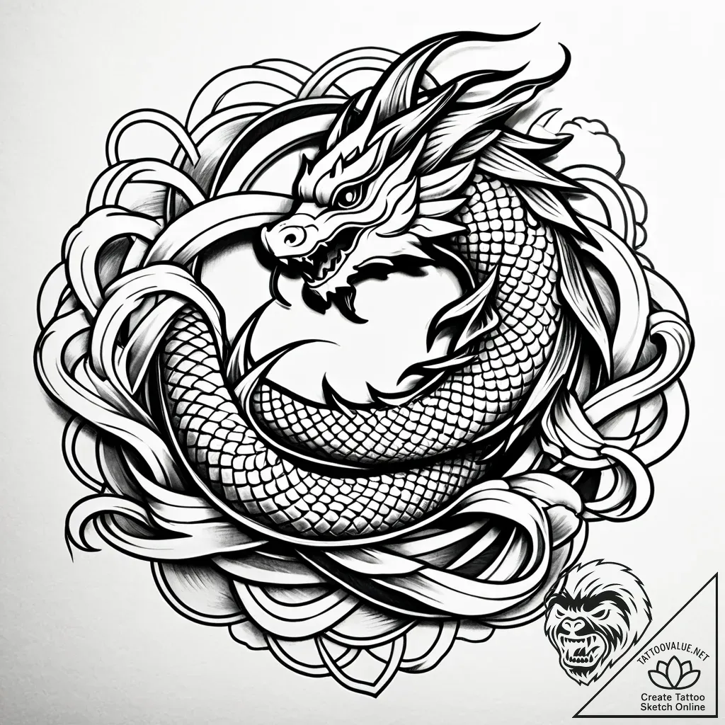Tattoo sketch a pair of intertwined ropes, li... - style Jaeger Simple - tattoo sketch (06.12.2025 10:17)
