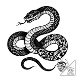 Night serpent beneath frozen relic, ink illus… – style Flux Inscriptions – tattoo sketch (06.12.2025 12:37)