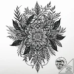 Tattoo sketch, dense jungle vines and leaves… – style Jaeger Mini – tattoo sketch (06.12.2025 13:16)