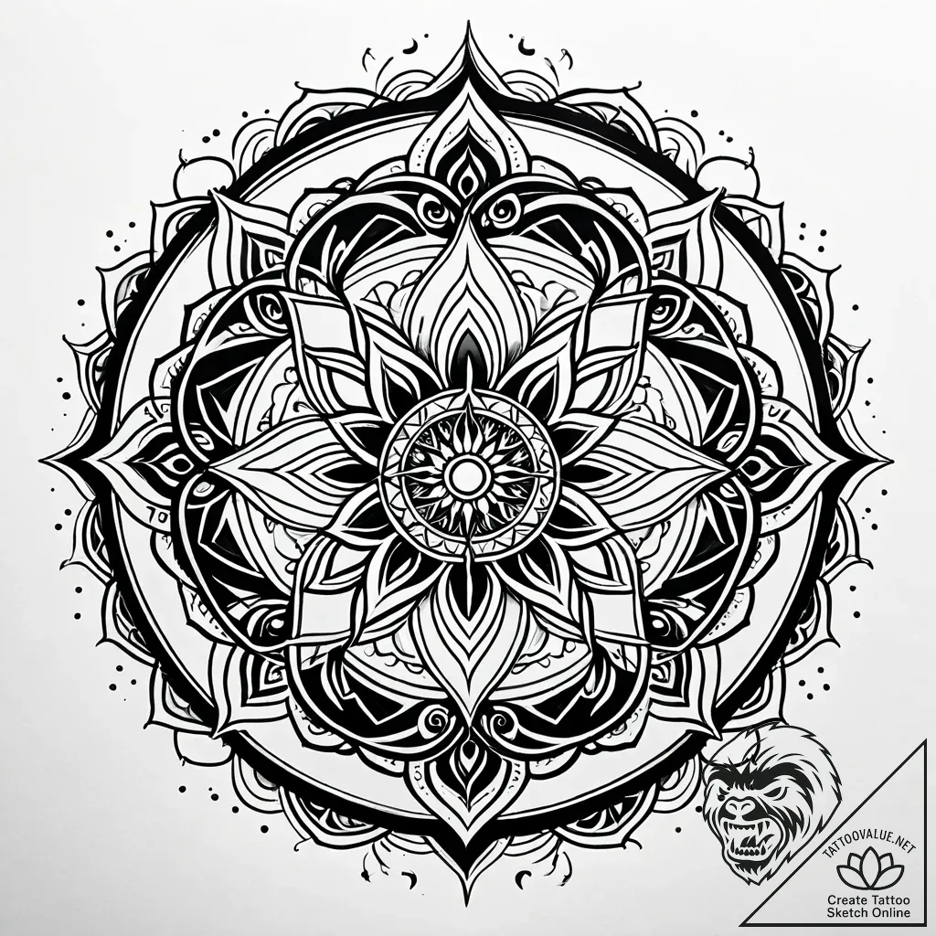 Tat tattoo sketch, elemental magic depiction... - style Jaeger Simple - tattoo sketch (06.12.2025 13:57)