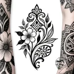 Tat tattoo sketch, floral motif combined with… – style Flux Inscriptions – tattoo sketch (06.12.2025 16:17)