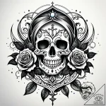 Tat tattoo sketch, model’s silhouette framed… – style Jaeger Simple – tattoo sketch (06.12.2025 16:37)