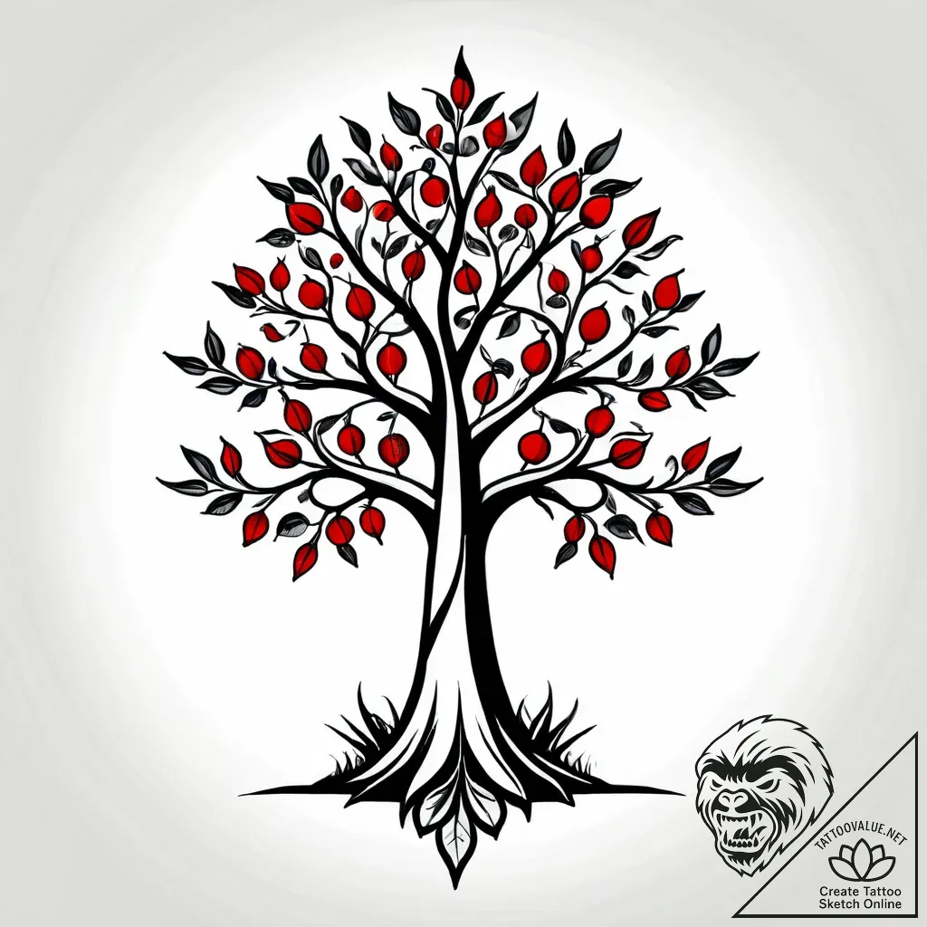 Tattoo sketch a seed growing into a mature tr... - style Jagger Old - tattoo sketch (06.12.2025 18:17)