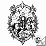 Tat tattoo sketch, crusader knight on horseba… – style Jaeger Mini – tattoo sketch (06.12.2025 21:57)