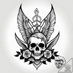 Clawed wings tearing sky, ink illustration fo… – style Jagger Old – tattoo sketch (06.12.2025 22:17)