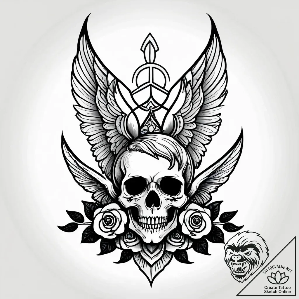 Clawed wings tearing sky, ink illustration fo... - style Jagger Old - tattoo sketch (06.12.2025 22:17)