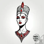 нефертити, ink illustration for tattoo, clean… – style Jagger Old – tattoo sketch (06.12.2025 23:37)