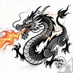 Tat tattoo sketch, neon graffiti-style dragon… – style Flux Inscriptions – tattoo sketch (06.12.2025 23:57)