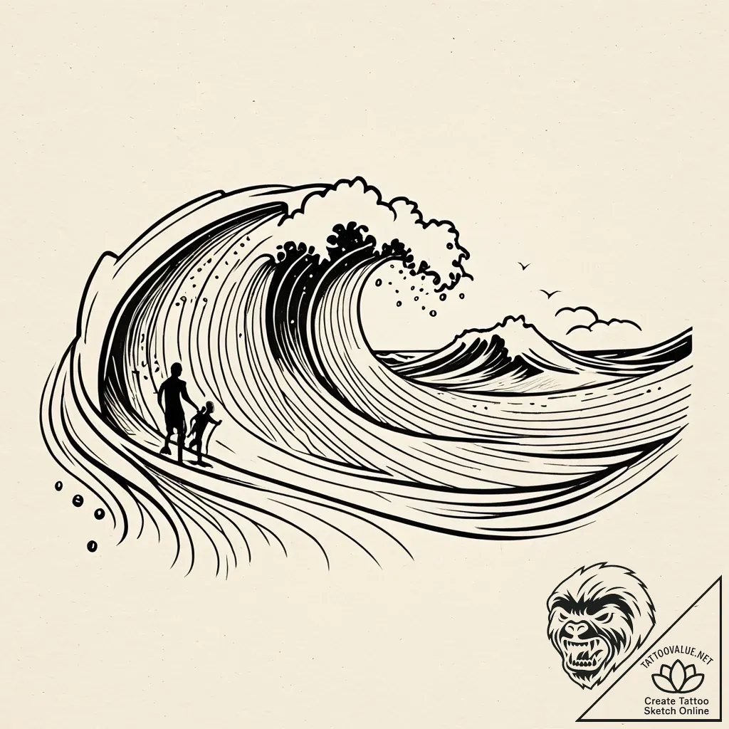 Tat tattoo sketch, surfer’s footprints in wet... - style Jaeger Simple - tattoo sketch (07.12.2025 01:17)