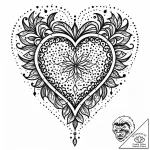 Tattoo design a heart outlined in fine line,… – style Jaeger Mini – tattoo sketch (07.12.2025 02:57)