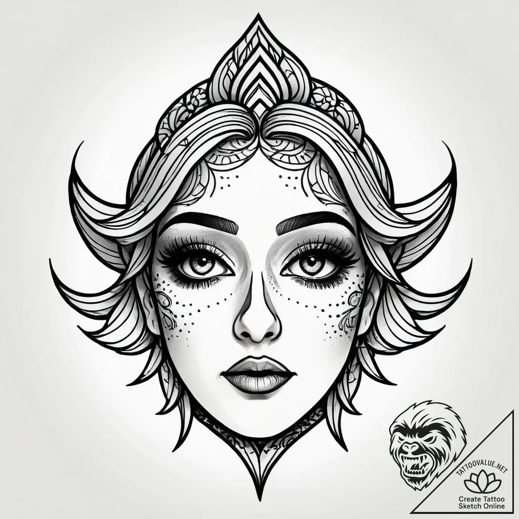 Tattoo design a confident woman's eye, with l... - style Jagger Old - tattoo sketch (07.12.2025 04:37)