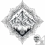 Tat tattoo sketch, icy mountain peaks with sn… – style Jaeger Mini – tattoo sketch (07.12.2025 05:38)