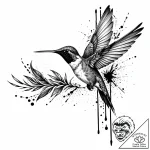Tattoo sketch, slender hummingbird in flight… – style Jaeger Mini – tattoo sketch (07.12.2025 06:57)