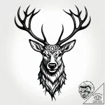 Dark stag crowned with roots, tattoo drawing… – style Jagger Old – tattoo sketch (07.12.2025 07:17)