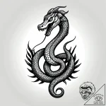 Tat tattoo sketch, sea serpent coiled around… – style Jagger Old – tattoo sketch (07.12.2025 08:37)