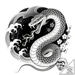 Void serpent devouring ancient rune, concept… – style Flux Inscriptions – tattoo sketch (07.12.2025 10:17)