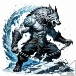 Fenrir breaking his chains – style Jaeger Simple – tattoo sketch (07.12.2025 10:36)