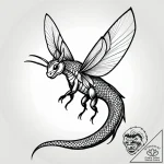 оса, tattoo sketch design, black and grey tat… – style Jagger Old – tattoo sketch (07.12.2025 11:17)