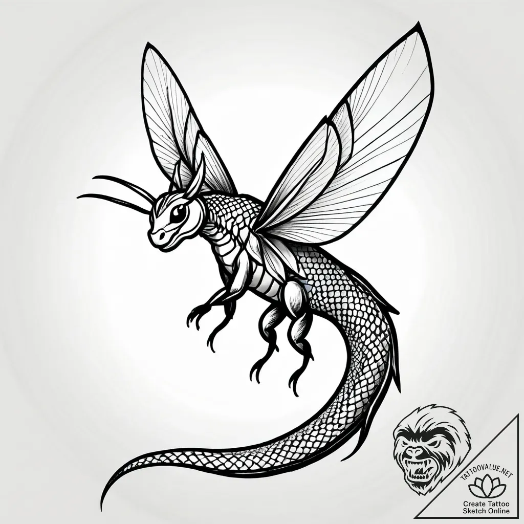 оса, tattoo sketch design, black and grey tat... - style Jagger Old - tattoo sketch (07.12.2025 11:17)