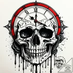 Tattoo sketch, skull overlaid with antique cl… – style Jaeger Simple – tattoo sketch (07.12.2025 11:57)