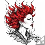 Tat tattoo sketch, queen barb roaring with fl… – style Jaeger Mini – tattoo sketch (07.12.2025 13:37)