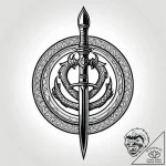 Tattoo sketch a spartan spear crossed with a… – style Jagger Old – tattoo sketch (07.12.2025 13:57)