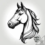 конь, ink illustration for tattoo, old school… – style Jagger Old – tattoo sketch (07.12.2025 16:37)