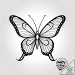 Tattoo sketch, slender butterfly outline with… – style Jagger Old – tattoo sketch (07.12.2025 17:45)