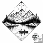 Tattoo sketch, thin line mountain range refle… – style Jaeger Mini – tattoo sketch (07.12.2025 18:36)