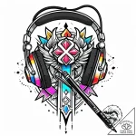 Tattoo sketch a gaming headset with a microph… – style Jaeger Mini – tattoo sketch (07.12.2025 19:56)