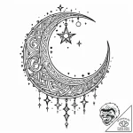 Tattoo sketch, minimalist crescent moon cradl… – style Jaeger Mini – tattoo sketch (07.12.2025 21:16)