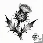 чертополох, tattoo drawing outline, sketch ta… – style Flux Inscriptions – tattoo sketch (07.12.2025 23:17)