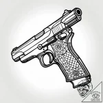 пистолет, artistic tattoo sketch, black and w… – style Jagger Old – tattoo sketch (08.12.2025 00:17)