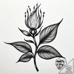 Tattoo sketch, delicate flower bud with thin… – style Jaeger Simple – tattoo sketch (08.12.2025 00:57)