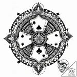 A poker chip, tattoo drawing outline, on a cl… – style Jaeger Mini – tattoo sketch (08.12.2025 01:17)