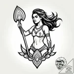 Tattoo sketch, moana throwing oar with determ… – style Jagger Old – tattoo sketch (08.12.2025 01:37)